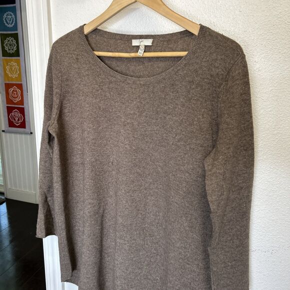Joie Soft Cashmere Wool Blend Womens Brown Sz Small Tunic Knit Sweater Oversize - Picture 3 of 16